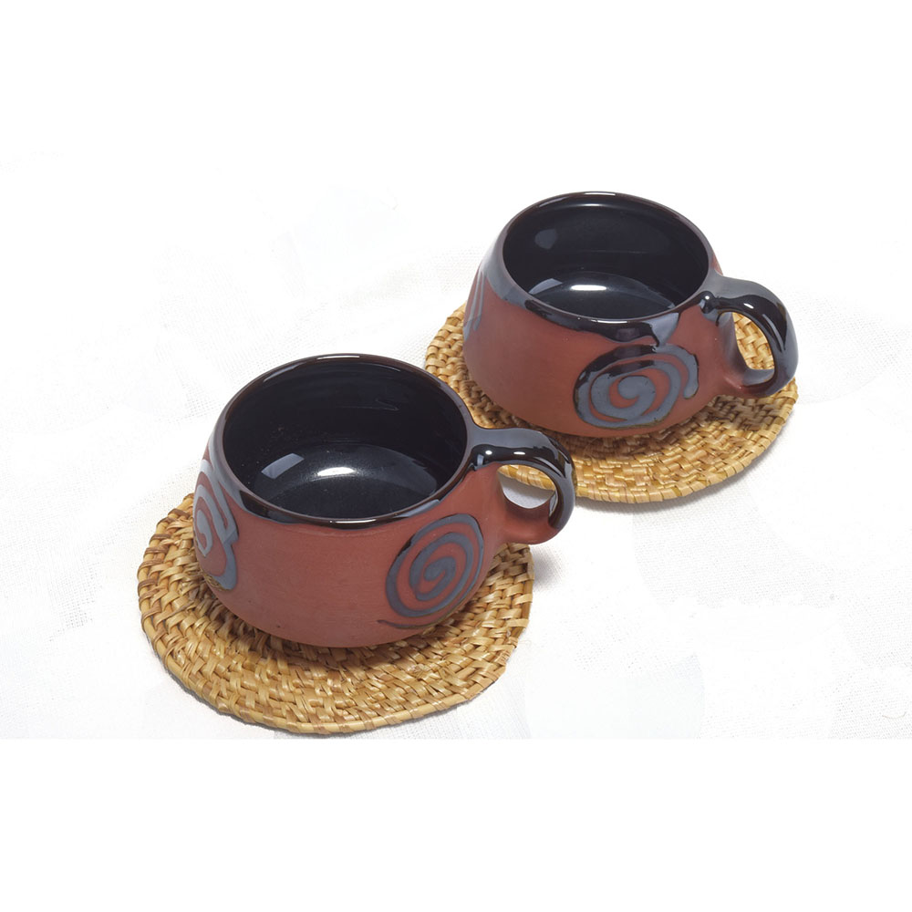 Terracotta Cup and coaster twin
